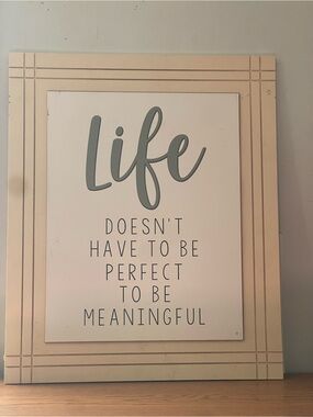 Life Neutral Wall Art Sign - Inspirational Home Wall Decor